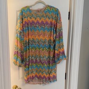 Show Me Your MuMu Vibrant Sequin Chevron Dress